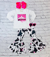 Western Barbie Cow Print-Girl 2PC Bell Set